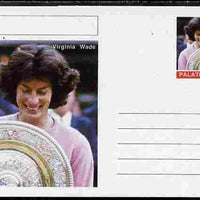 Palatine (Fantasy) Personalities - Virginia Wade (tennis) postal stationery card unused and fine