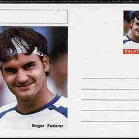 Palatine (Fantasy) Personalities - Roger Federer (tennis) postal stationery card unused and fine