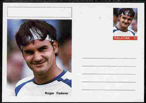 Palatine (Fantasy) Personalities - Roger Federer (tennis) postal stationery card unused and fine