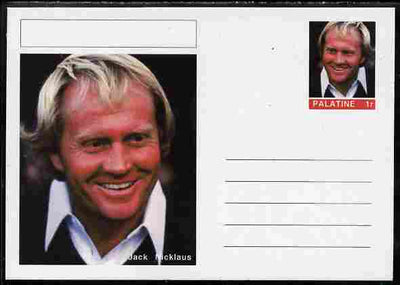 Palatine (Fantasy) Personalities - Jack Nicklaus (golf) postal stationery card unused and fine