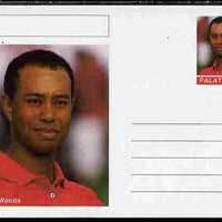 Palatine (Fantasy) Personalities - Tiger Woods (golf) postal stationery card unused and fine