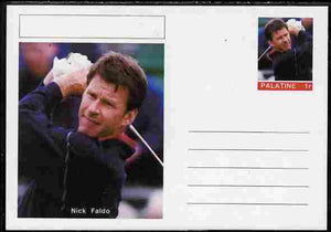 Palatine (Fantasy) Personalities - Nick Faldo (golf) postal stationery card unused and fine