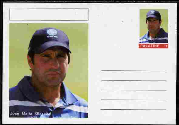 Palatine (Fantasy) Personalities - Jose Maria Olazabal (golf) postal stationery card unused and fine