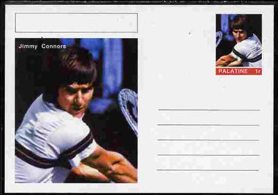 Palatine (Fantasy) Personalities - Jimmy Connors (tennis) postal stationery card unused and fine