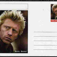 Palatine (Fantasy) Personalities - Boris Becker (tennis) postal stationery card unused and fine