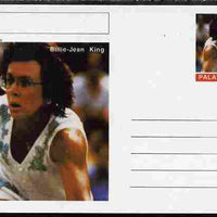 Palatine (Fantasy) Personalities - Billie-Jean King (tennis) postal stationery card unused and fine