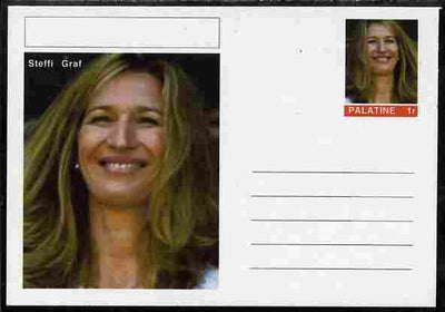 Palatine (Fantasy) Personalities - Steffi Graf (tennis) postal stationery card unused and fine