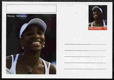 Palatine (Fantasy) Personalities - Venus Williams (tennis) postal stationery card unused and fine