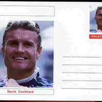 Palatine (Fantasy) Personalities - David Coulthard (F1 driver) postal stationery card unused and fine