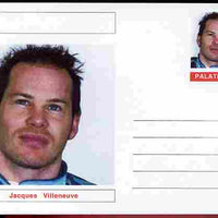 Palatine (Fantasy) Personalities - Jacques Villeneuve (F1 driver) postal stationery card unused and fine