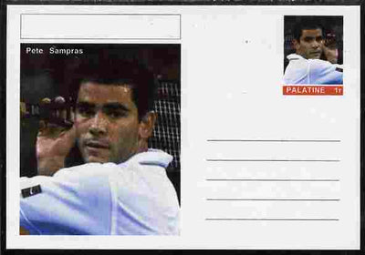 Palatine (Fantasy) Personalities - Pete Sampras (tennis) postal stationery card unused and fine