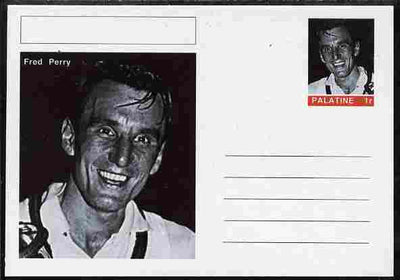 Palatine (Fantasy) Personalities - Fred Perry (tennis) postal stationery card unused and fine