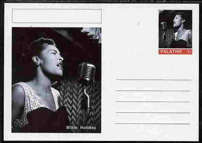 Palatine (Fantasy) Personalities - Billie Holiday postal stationery card unused and fine