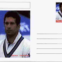 Palatine (Fantasy) Personalities - Sachin Tendulkar (cricket) postal stationery card unused and fine