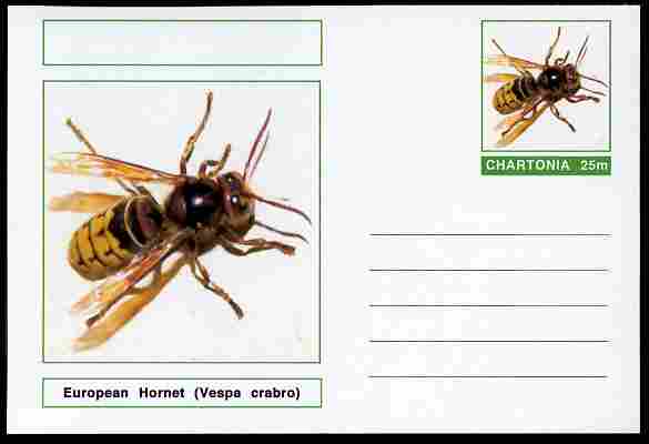 Chartonia (Fantasy) Insects - European Hornet (Vespa crabro) postal stationery card unused and fine