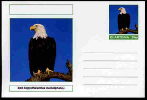 Chartonia (Fantasy) Birds - Bald Eagle (Haliaeetus leucocephalus) postal stationery card unused and fine