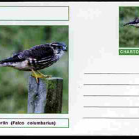 Chartonia (Fantasy) Birds - Merlin (Falco columbarius) postal stationery card unused and fine