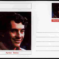 Palatine (Fantasy) Personalities - Ayrton Senna (F1 driver) postal stationery card unused and fine