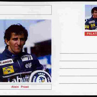 Palatine (Fantasy) Personalities - Alain Prost (F1 driver) postal stationery card unused and fine