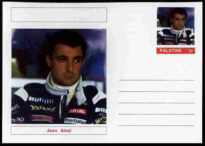 Palatine (Fantasy) Personalities - Jean Alesi (F1 driver) postal stationery card unused and fine