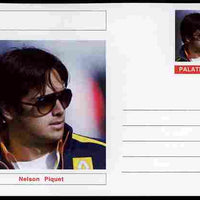 Palatine (Fantasy) Personalities - Nelson Piquet (F1 driver) postal stationery card unused and fine