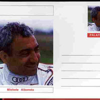 Palatine (Fantasy) Personalities - Michele Alboreto (F1 driver) postal stationery card unused and fine