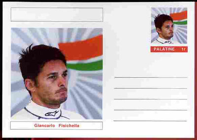 Palatine (Fantasy) Personalities - Giancarlo Fisichella (F1 driver) postal stationery card unused and fine