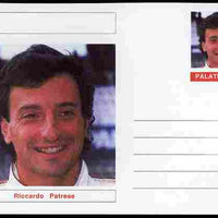 Palatine (Fantasy) Personalities - Ricardo Patrese (F1 driver) postal stationery card unused and fine