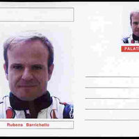 Palatine (Fantasy) Personalities - Rubens Barrichello (F1 driver) postal stationery card unused and fine