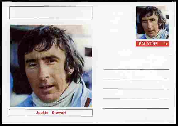 Palatine (Fantasy) Personalities - Jackie Stewart (F1 driver) postal stationery card unused and fine