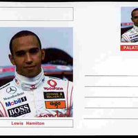 Palatine (Fantasy) Personalities - Lewis Hamilton (F1 driver) postal stationery card unused and fine