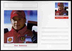 Palatine (Fantasy) Personalities - Kimi Raikkonen (F1 driver) postal stationery card unused and fine