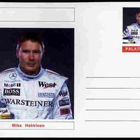 Palatine (Fantasy) Personalities - Mika Hakkinen (F1 driver) postal stationery card unused and fine