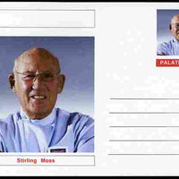 Palatine (Fantasy) Personalities - Stirling Moss (F1 driver) postal stationery card unused and fine