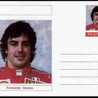 Palatine (Fantasy) Personalities - Fernando Alonso (F1 driver) postal stationery card unused and fine