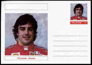 Palatine (Fantasy) Personalities - Fernando Alonso (F1 driver) postal stationery card unused and fine