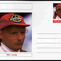 Palatine (Fantasy) Personalities - Niki Lauda (F1 driver) postal stationery card unused and fine