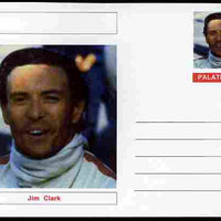 Palatine (Fantasy) Personalities - Jim Clark (F1 driver) postal stationery card unused and fine