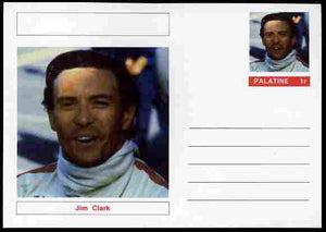 Palatine (Fantasy) Personalities - Jim Clark (F1 driver) postal stationery card unused and fine