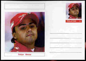 Palatine (Fantasy) Personalities - Felipe Massa (F1 driver) postal stationery card unused and fine