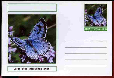 Chartonia (Fantasy) Butterflies - Large Blue (Maculinea arion) postal stationery card unused and fine