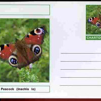 Chartonia (Fantasy) Butterflies - Peacock (Inachis io) postal stationery card unused and fine