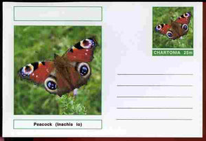 Chartonia (Fantasy) Butterflies - Peacock (Inachis io) postal stationery card unused and fine