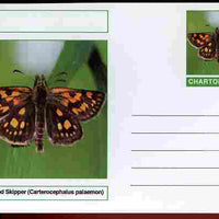 Chartonia (Fantasy) Butterflies - Chequered Skipper (Carterocephalus palaemon) postal stationery card unused and fine