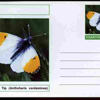 Chartonia (Fantasy) Butterflies - Orange Tip (Anthcharis cardamines) postal stationery card unused and fine