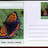 Chartonia (Fantasy) Butterflies - Small Copper (Lycaena phlaeas) postal stationery card unused and fine