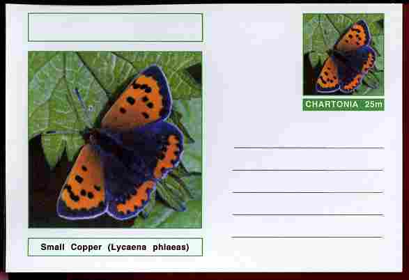 Chartonia (Fantasy) Butterflies - Small Copper (Lycaena phlaeas) postal stationery card unused and fine