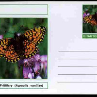 Chartonia (Fantasy) Butterflies - Gulf Fritillary (Agraulis vanillae) postal stationery card unused and fine