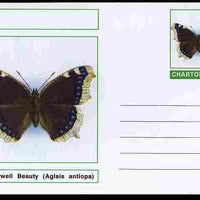 Chartonia (Fantasy) Butterflies - Camberwell Beauty (Aglais antiopa) postal stationery card unused and fine