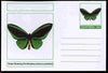 Chartonia (Fantasy) Butterflies - Green Birdwing (Ornithoptera priamus poseidon) postal stationery card unused and fine